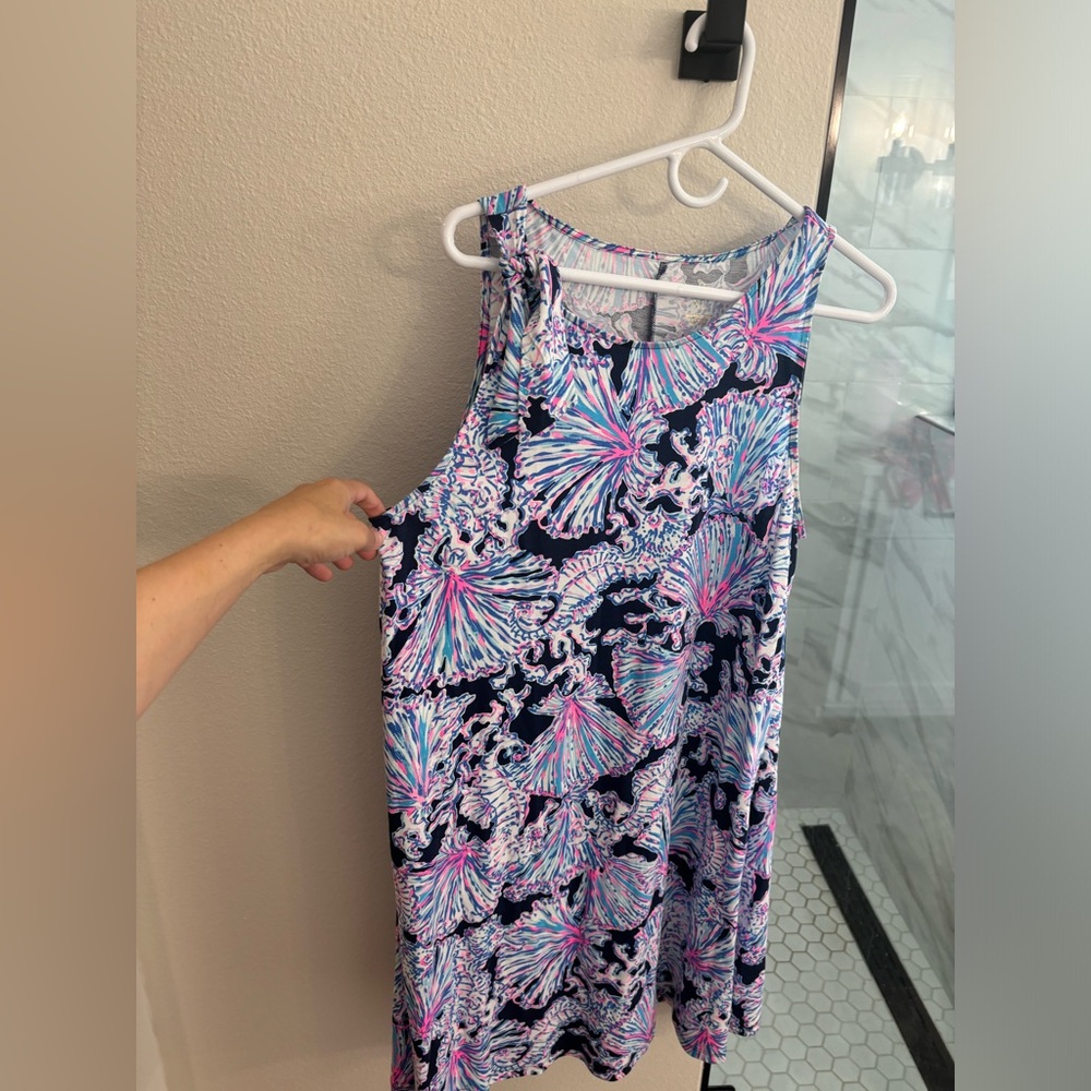Lilly Pulitzer Luella Dress, deep sea navy shells bells